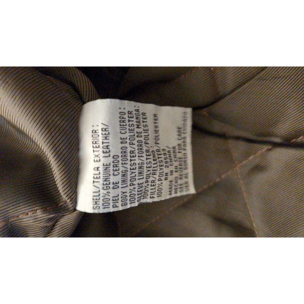 Vintage Mens Dark Brown Genuine Leather Bomber Jacket Members Only Large, Zip Up - Picture 7 of 10